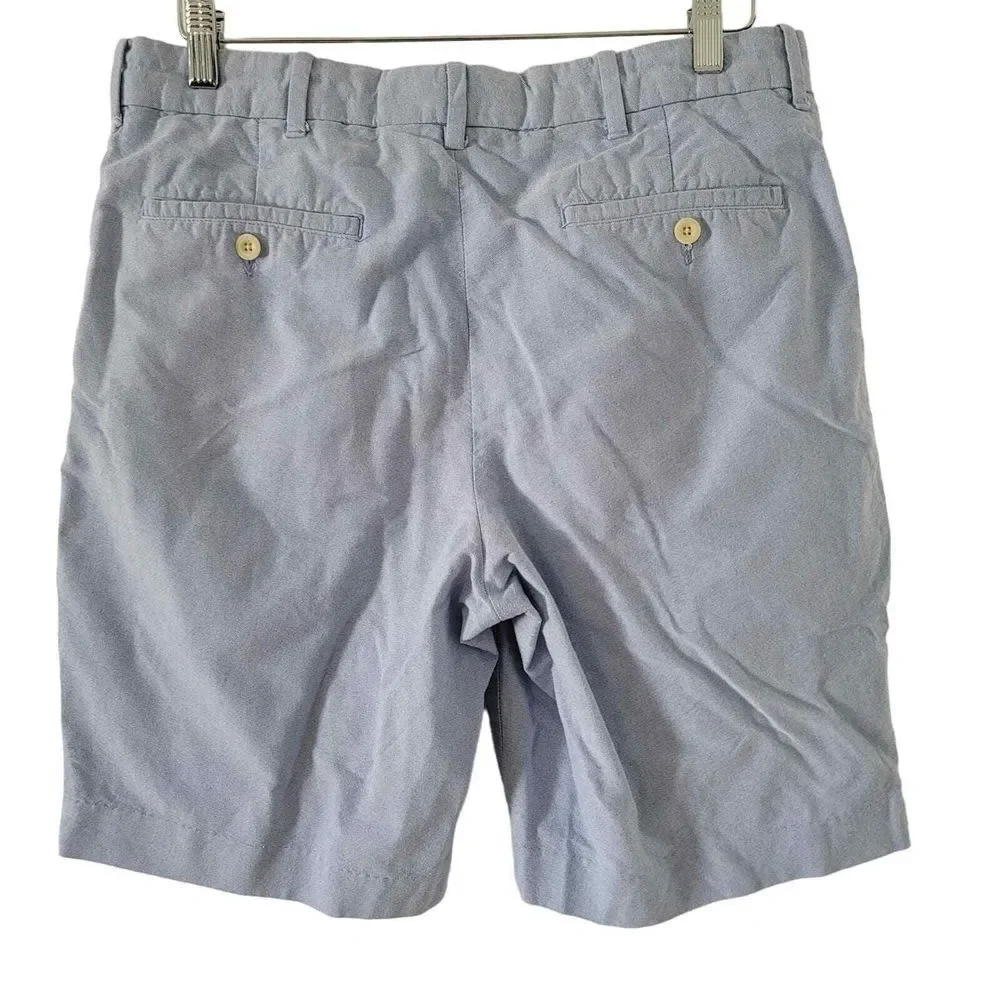 Polo‎ Ralph Lauren Short 33 Blue Cotton Chino Flat Front Pockets Summer 10 inch